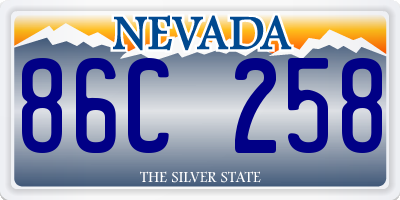 NV license plate 86C258