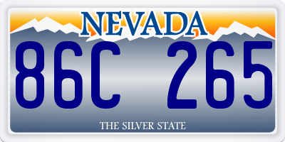 NV license plate 86C265