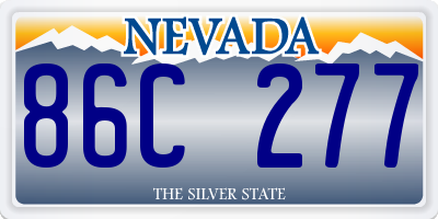 NV license plate 86C277