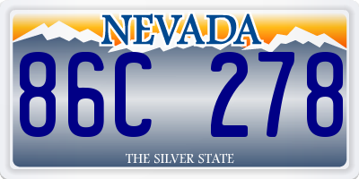 NV license plate 86C278