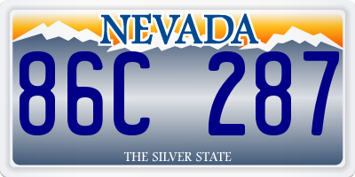 NV license plate 86C287