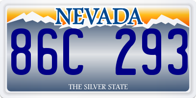 NV license plate 86C293