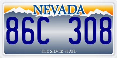 NV license plate 86C308
