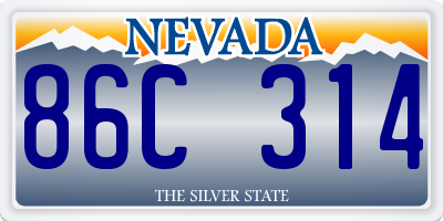 NV license plate 86C314