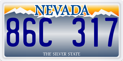 NV license plate 86C317