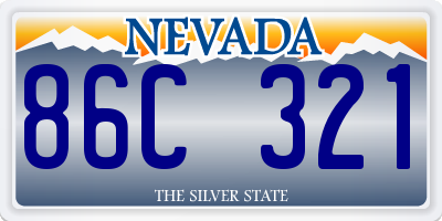 NV license plate 86C321