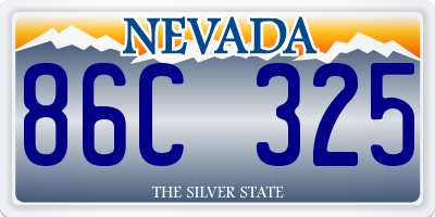 NV license plate 86C325