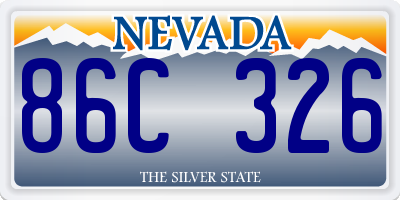 NV license plate 86C326