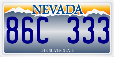 NV license plate 86C333