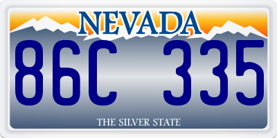 NV license plate 86C335