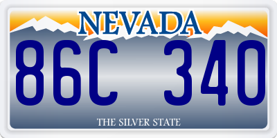 NV license plate 86C340