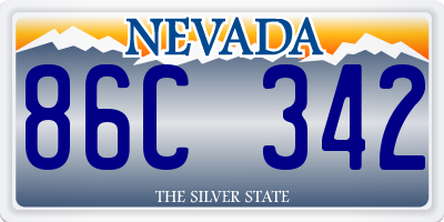 NV license plate 86C342