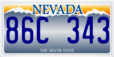 NV license plate 86C343