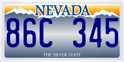 NV license plate 86C345