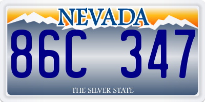 NV license plate 86C347