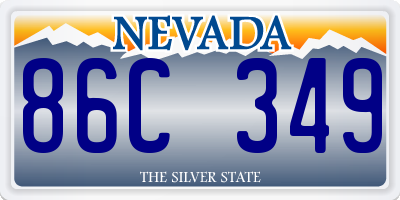 NV license plate 86C349