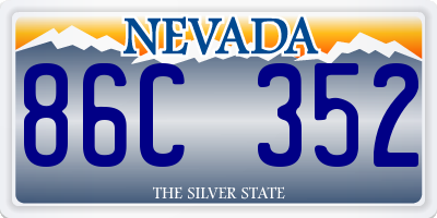 NV license plate 86C352