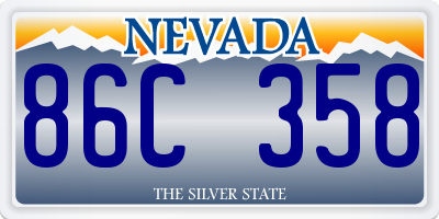 NV license plate 86C358