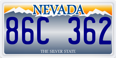 NV license plate 86C362