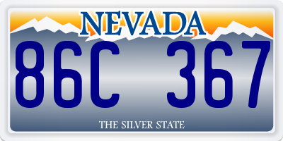 NV license plate 86C367