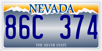 NV license plate 86C374