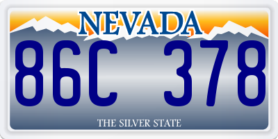 NV license plate 86C378