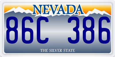 NV license plate 86C386