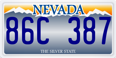 NV license plate 86C387