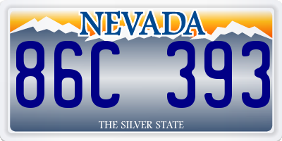 NV license plate 86C393