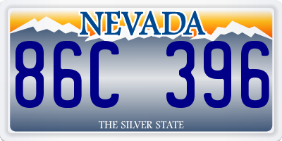 NV license plate 86C396