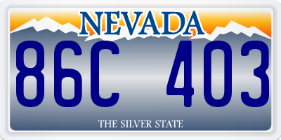 NV license plate 86C403