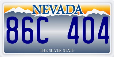 NV license plate 86C404