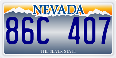 NV license plate 86C407