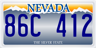 NV license plate 86C412