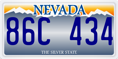 NV license plate 86C434