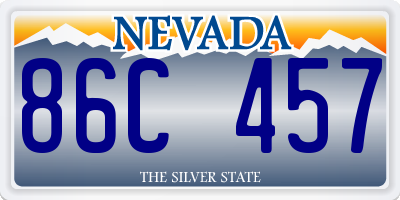 NV license plate 86C457