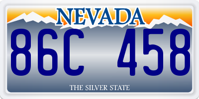 NV license plate 86C458