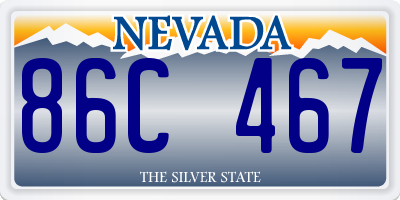 NV license plate 86C467