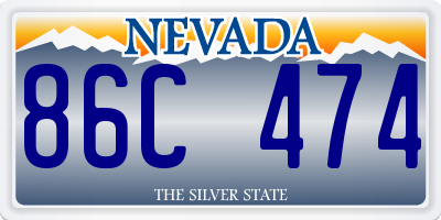 NV license plate 86C474