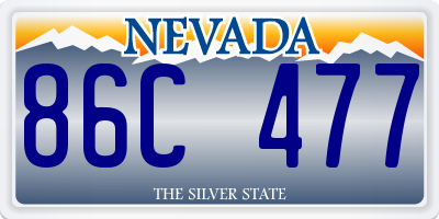 NV license plate 86C477