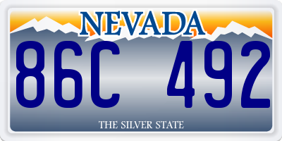 NV license plate 86C492