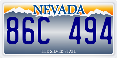 NV license plate 86C494