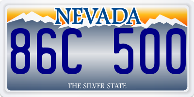 NV license plate 86C500