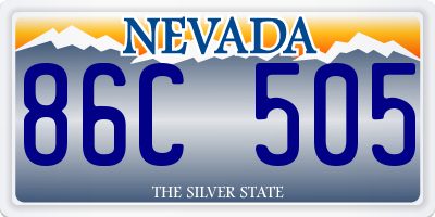 NV license plate 86C505