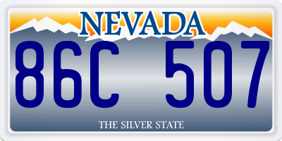 NV license plate 86C507