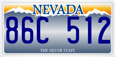 NV license plate 86C512