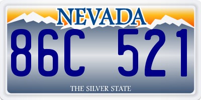 NV license plate 86C521