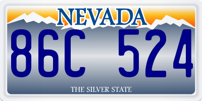 NV license plate 86C524