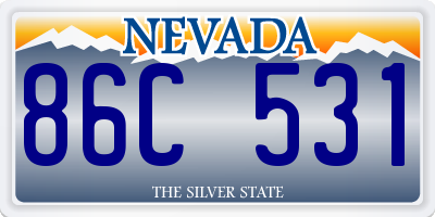 NV license plate 86C531