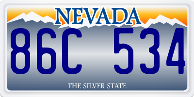 NV license plate 86C534